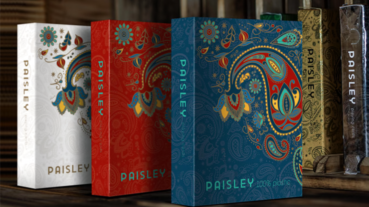 Plastic Paisley Poker Red Playing Cards by Dutch Card House Company