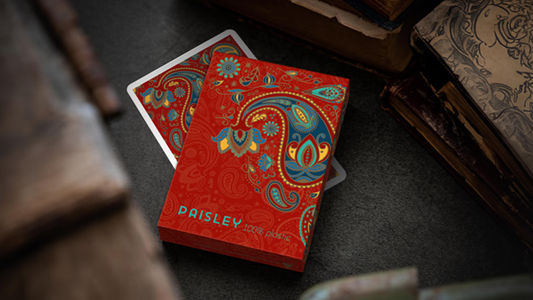 Plastic Paisley Poker Red Playing Cards by Dutch Card House Company