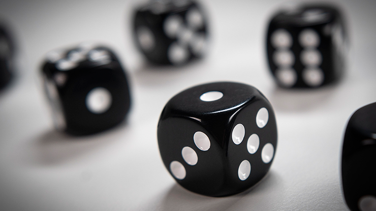 NON GIMMICKED DICE 6 PACK/BLACK by Tony Anverdi - Trick